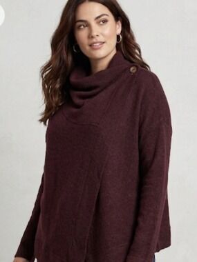 Avatar Clothing Soft Asymmetrical Cowl Neck Cardigan XL Relaxed Fit Lightweight